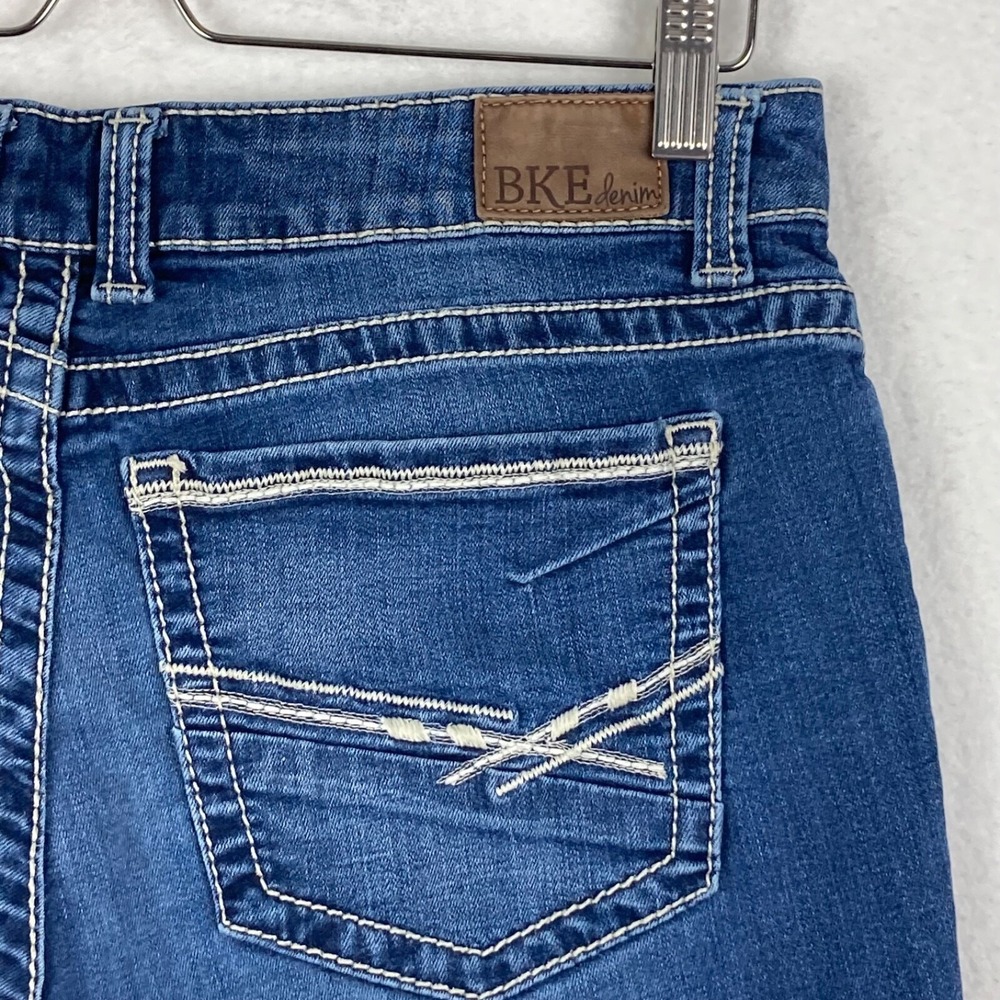 Buckle BKE Denim Harper Mid Rise Dark Wash Size 31 Embroidered  Blue Jeans - Picture 12 of 14
